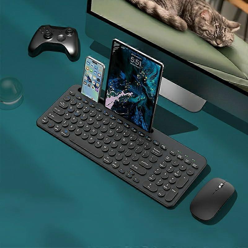 Rechargeable Dual-Mode Wireless Keyboard and Mouse Combo for Windows iPad Tablet MacOS iOS Android