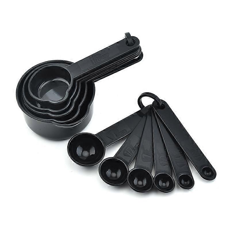 Plastic measuring vessels and spoon 11 set, kitchen measuring containers for dry and liquid materials