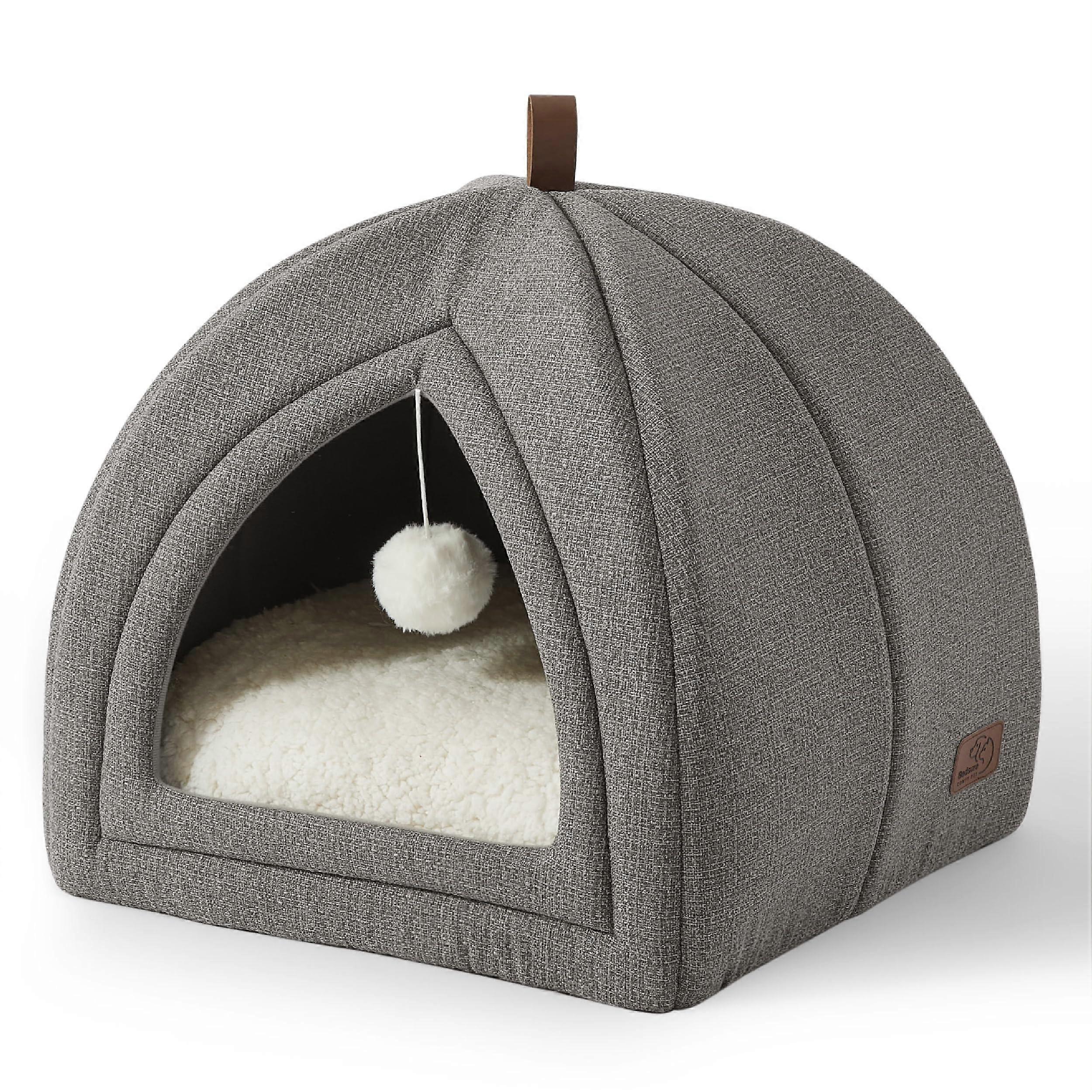 Cat Cave House Tent for Small Pets - Removable Pillow, Soft Fabric, Cozy Indoor Cat Bed, Size Small