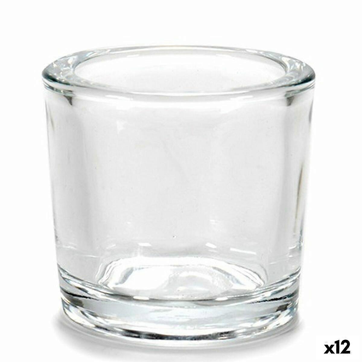 Candle Bowl Gift Decor Clear Glass 6.5 x 6 x 6.5 cm (12 pieces)