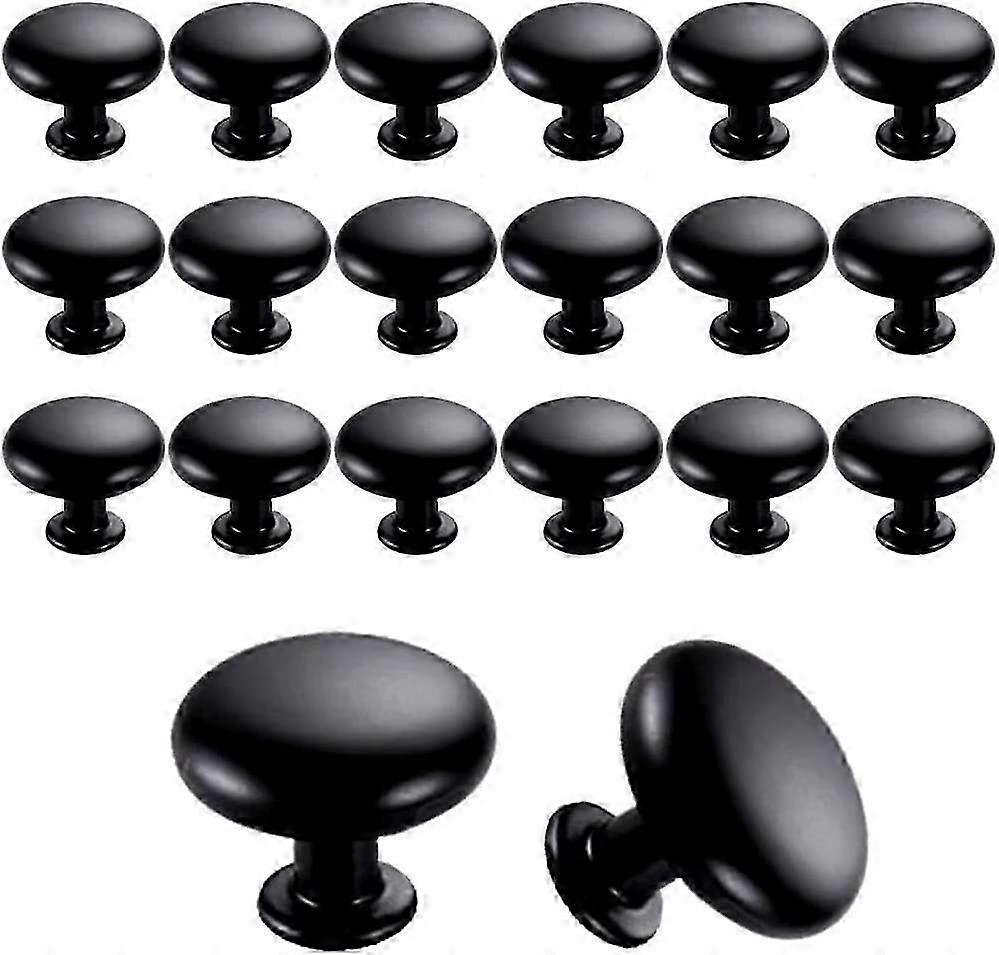 20PCS Door Knobs Drawer Knobs 30mm Vintage Handles Cabinet Cupboard Knobs for Kitchen Cupboards Black RQN