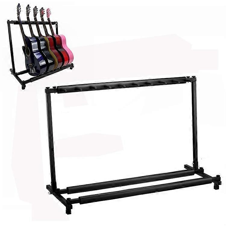 Foldable Long Metal Guitar Display Stand Shelf Nine Racks