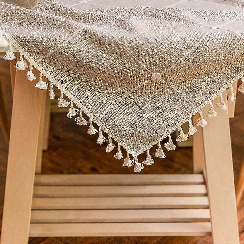 Tassel Tablecloth (55" x 70", Espresso Mesh)