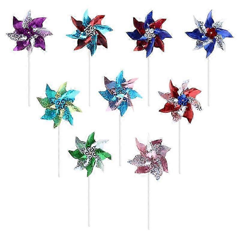 9pcs Sequins Pinwheels Colorful Wind Spinners Garden Party Pinwheel Wind Spinner