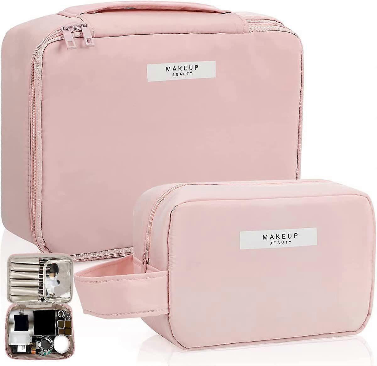 2 stuks make-uptas make-uptas draagbare make-up organizer multifunctionele nylon make-uptas organizer waterdichte toilettas