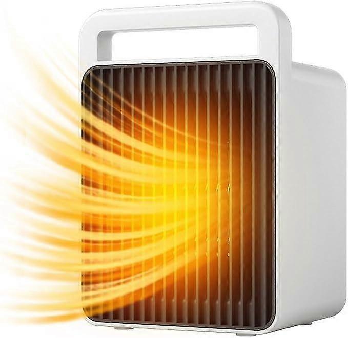 Fan Heater - Portable Mini Space Heater, 600W/900W Ceramic PTC Heater with 2 Modes, Electric Heater with Overheat Tip-over Protection, 3s Fast Heating