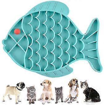 Cat Feeders Slow Feeder Cat Bowl, Fish Shape Silicone Puzzle Feeder Ki