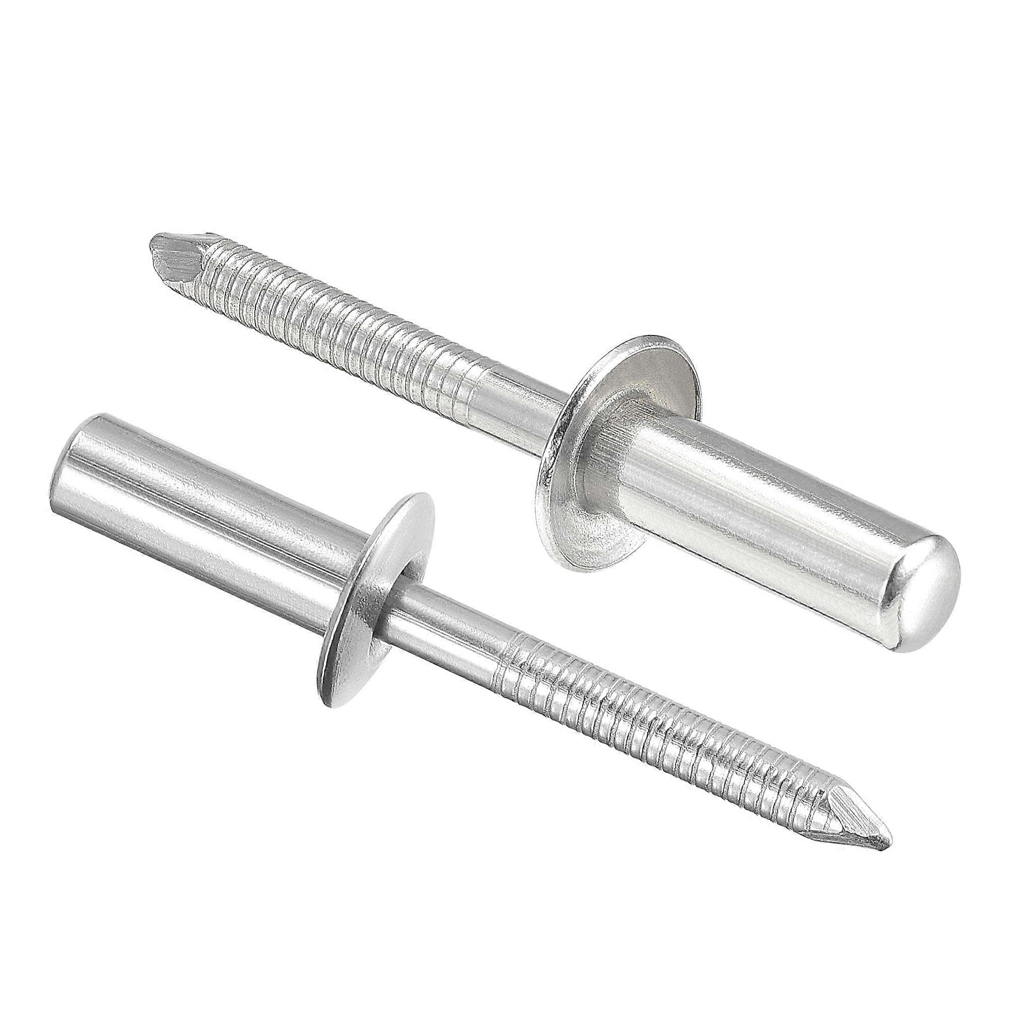 Blind Rivets 304 Stainless Steel Pull Rivets 6.4mm Diameter 20mm Grip Length Close End Silver Tone 25pcs for Core Decoration