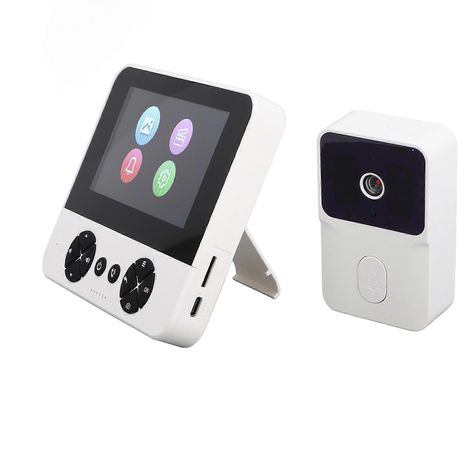 Wireless Video Doorbell System Dual Way Intercom 492.1ft Range Video Doorbell Camera with 4.3 Inch Display for Home