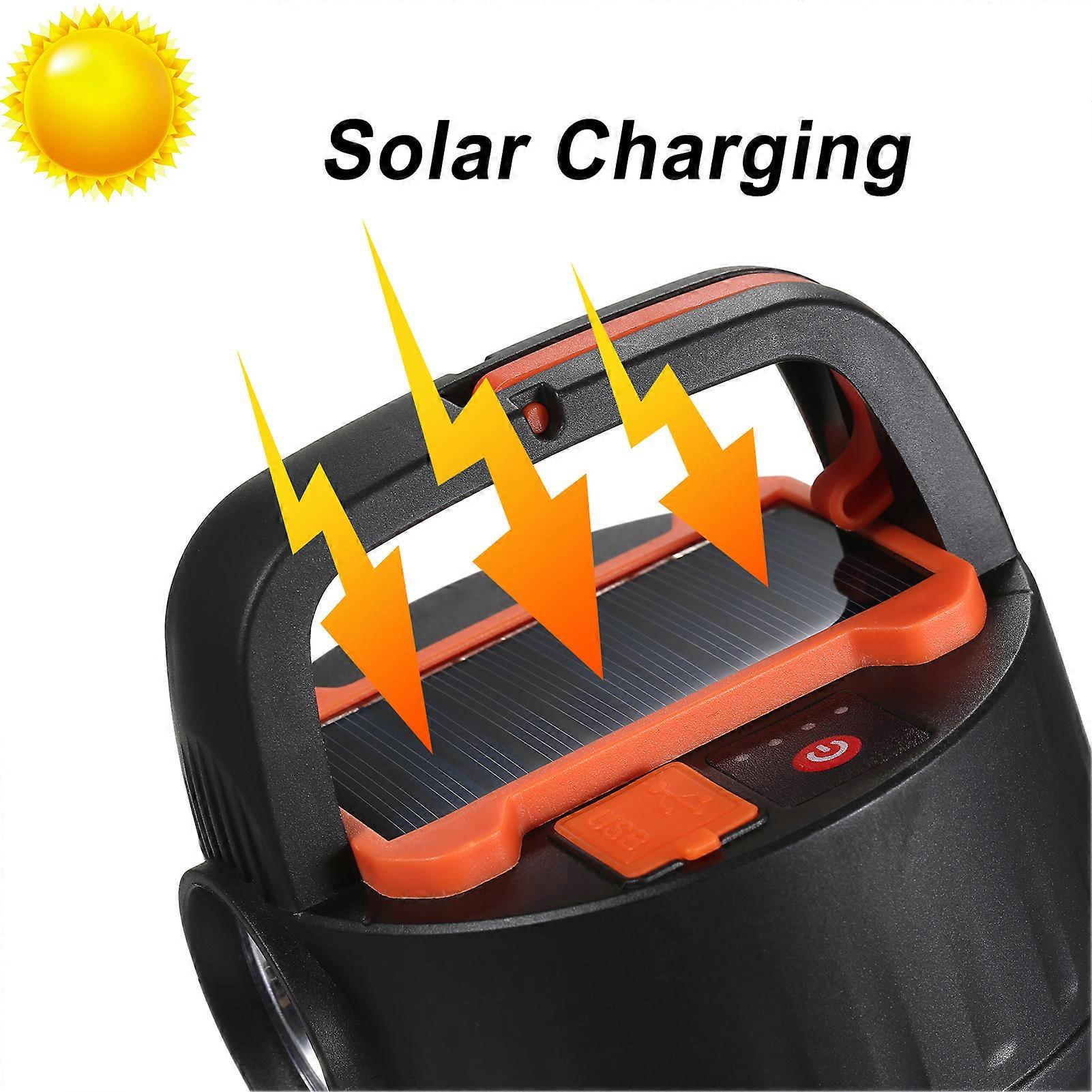 פנס קמפינג LED סולארי אוהל נטען אור תלוי מנורה להוריקן חירום חיצוני