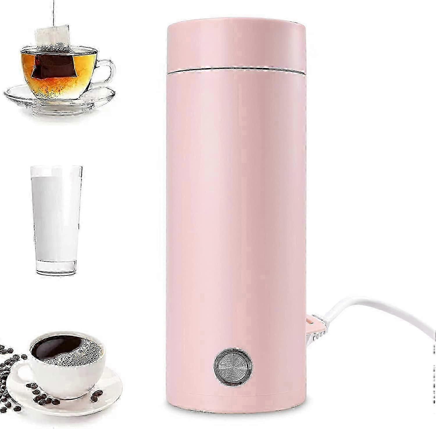 Mini bouilloire électrique de voyage, 400ml petite bouilloire électrique en acier inoxydable, tasse chauffante électrique 3 en 1, ébullition rapide et arrêt automatique pour le thé, le lait, le café