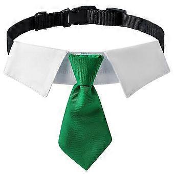 Puppy Collars for Wedding Cat Collar with Tie Elegant Prince Collar Necklace Kitten Collar Pet Photo Props  Green M