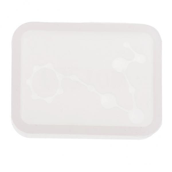 7-10pack Silicone Rectangle Constellation Pendant Resin Charms Pisces