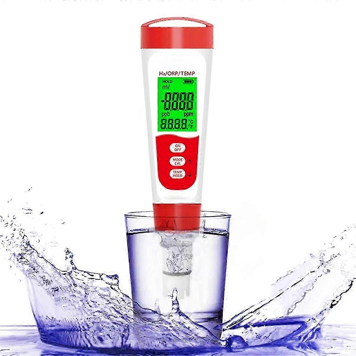 Hydrogen Water Bottle Test Meter, 3 in 1 H2/ORP/Temp Digital Hydrogen Level Tester Pen for Daily Drinking Hydrogen Water