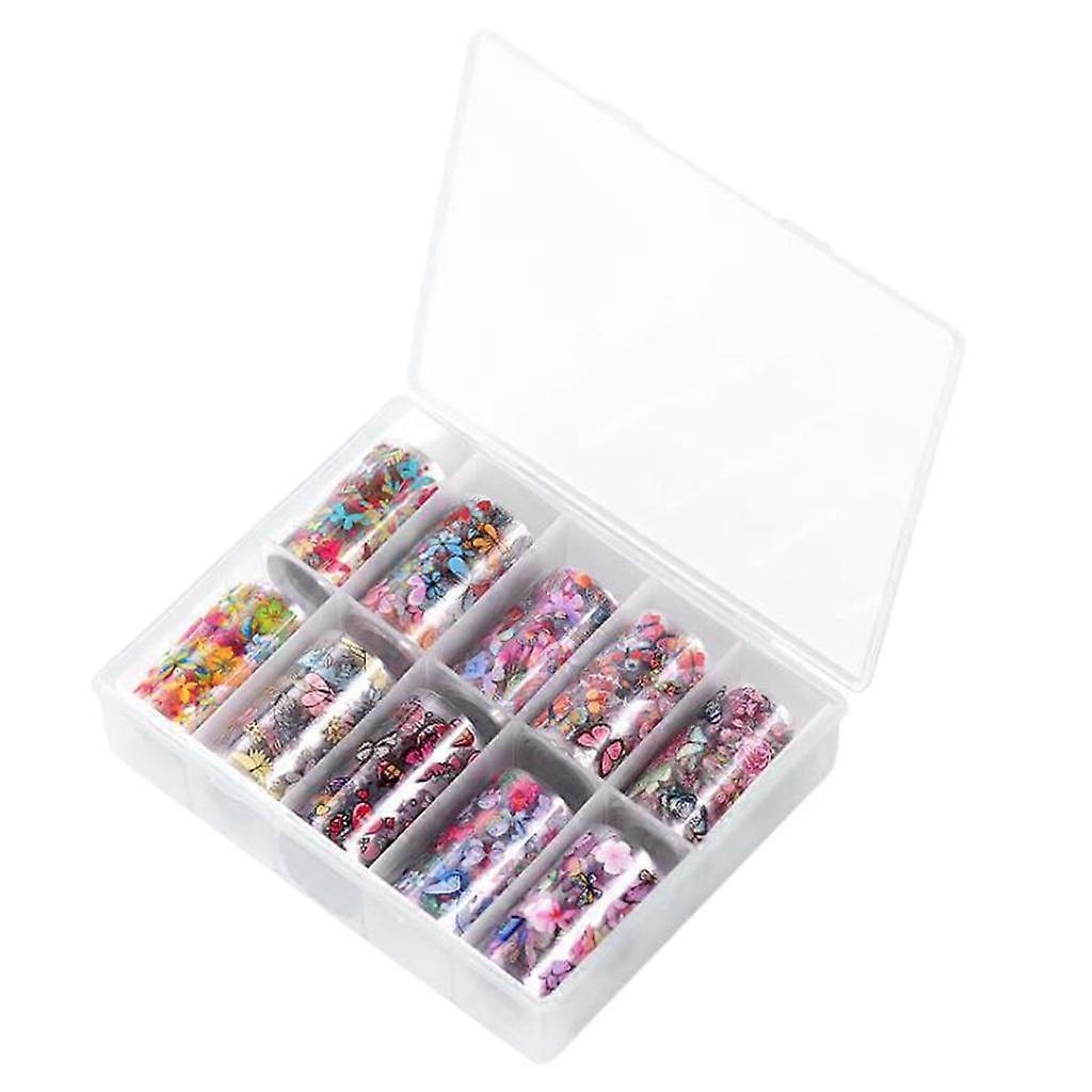 10 Rolls/Box Sticker Decals Decor Flower Mixed Pattern Stickers