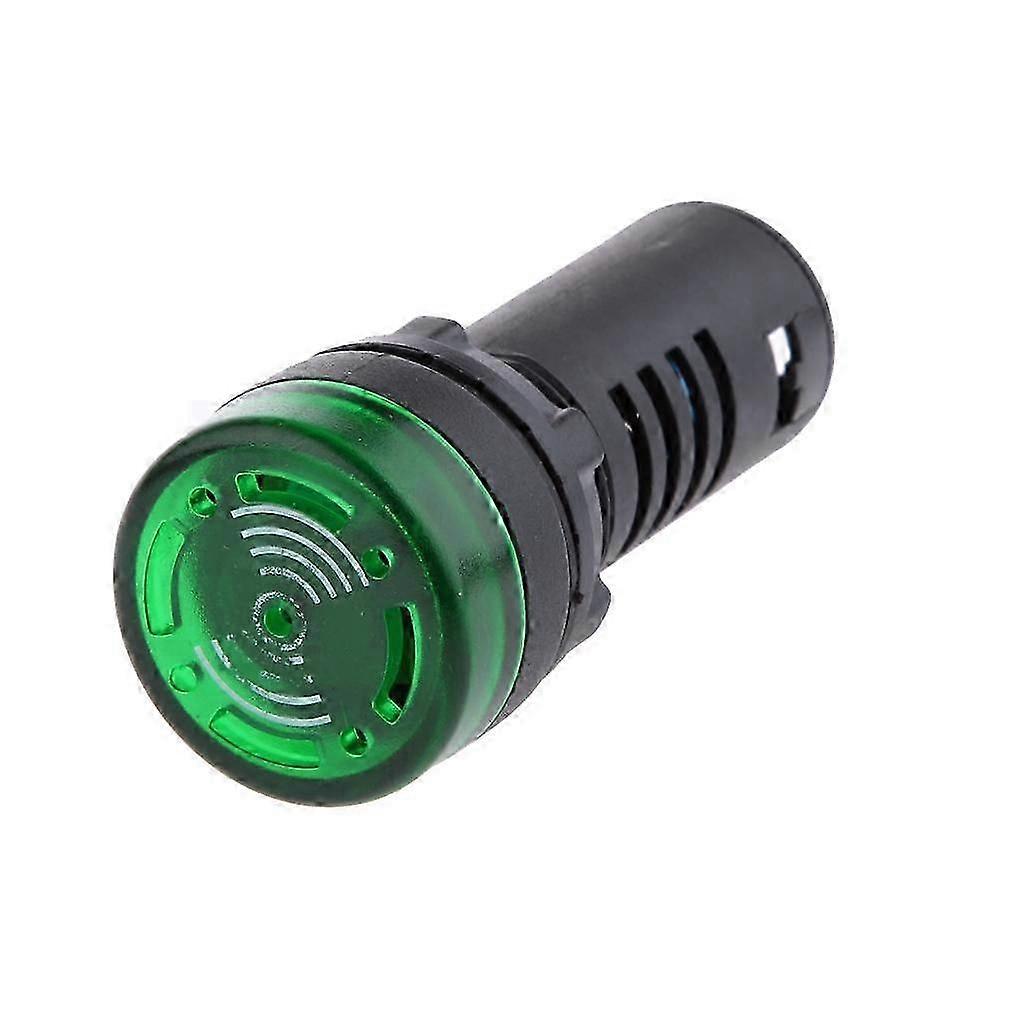 22mm 12V DC Green LED Flashing Buzzer Panel Indicator Light