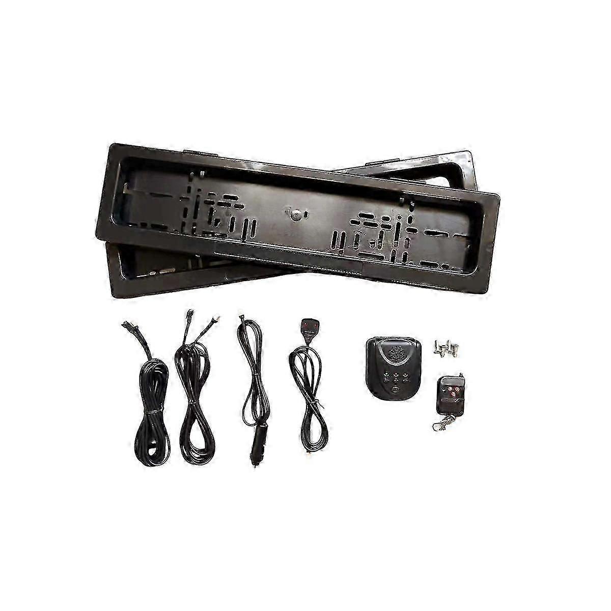 Eu License Plate Car License Plate Shutter Car Number Roller Shutter Cover Remote Hide Cover Shutter Frame 2pcs+dgi