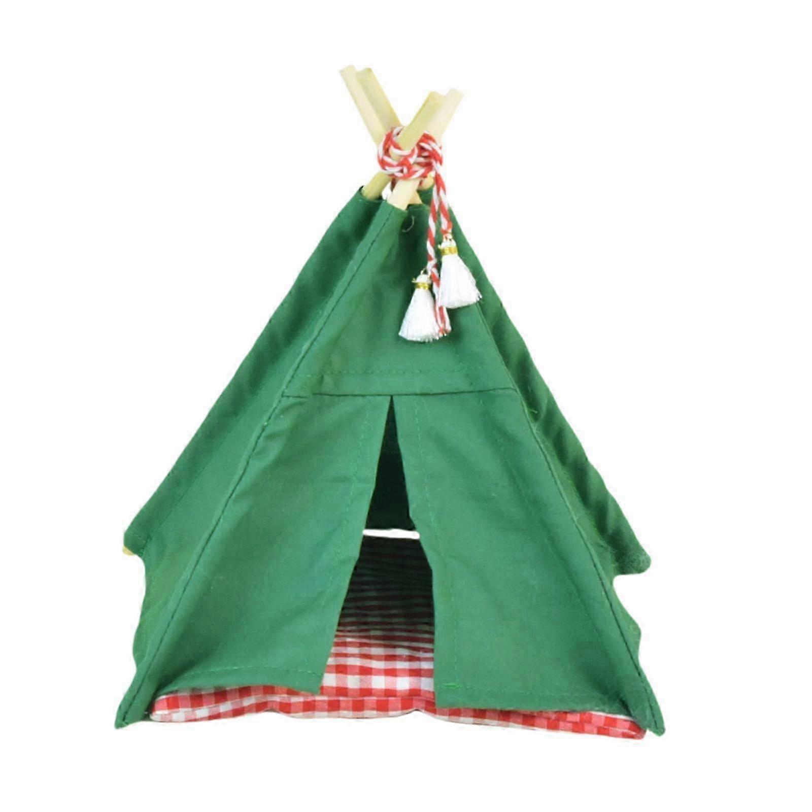 1:12 Scale Dollhouse Miniature Tent Gift for Photography and Pretend Play Props in Green and Red
