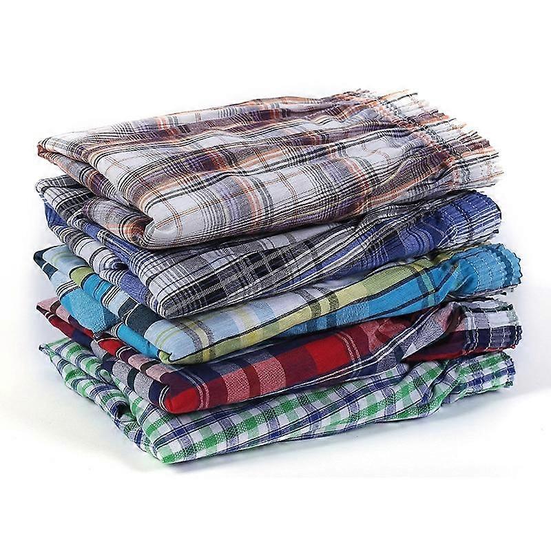 5 Pack Men's Soft Cotton Plaid Boxer Shorts Trunk Lounge Pajama Tartan Underwear