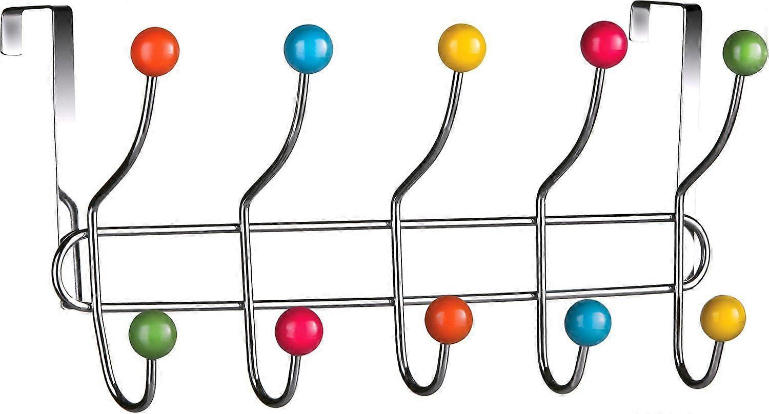 Coat rack 10 hooks Chrome Multicolor