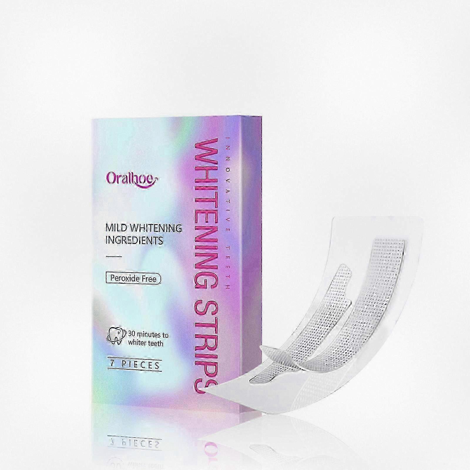 深い汚れを落とすための歯のホワイトニングストリップ - 過酸化物フリー&エナメル質に安全なグリーンホワイトの歯の治療、明るい笑顔のためのインスタントホワイトナー