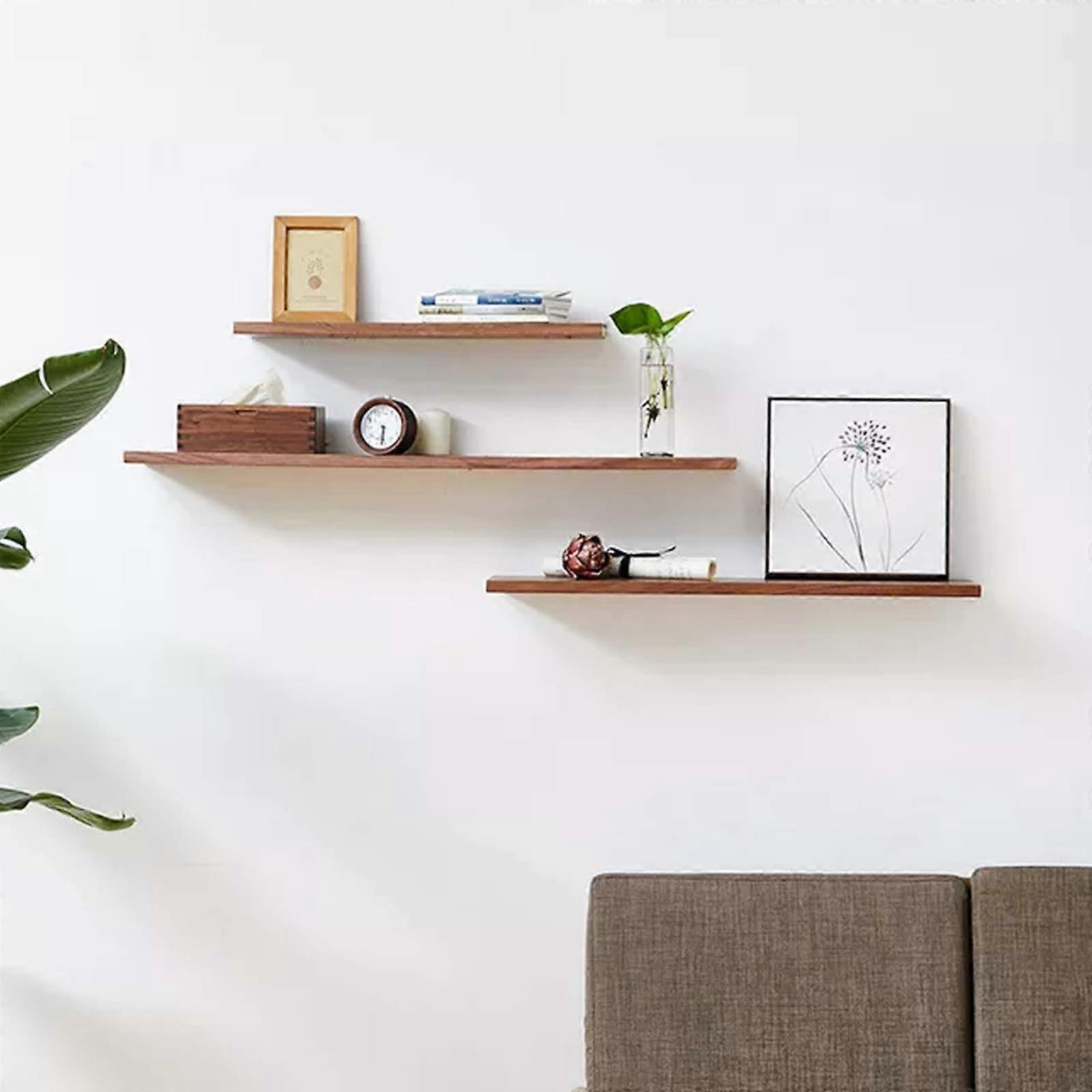 3-Inch Solid Steel Floating Shelf Brackets - 6 Pcs Heavy Duty Hidden Shelf Brackets for Wooden Floating Shelves
