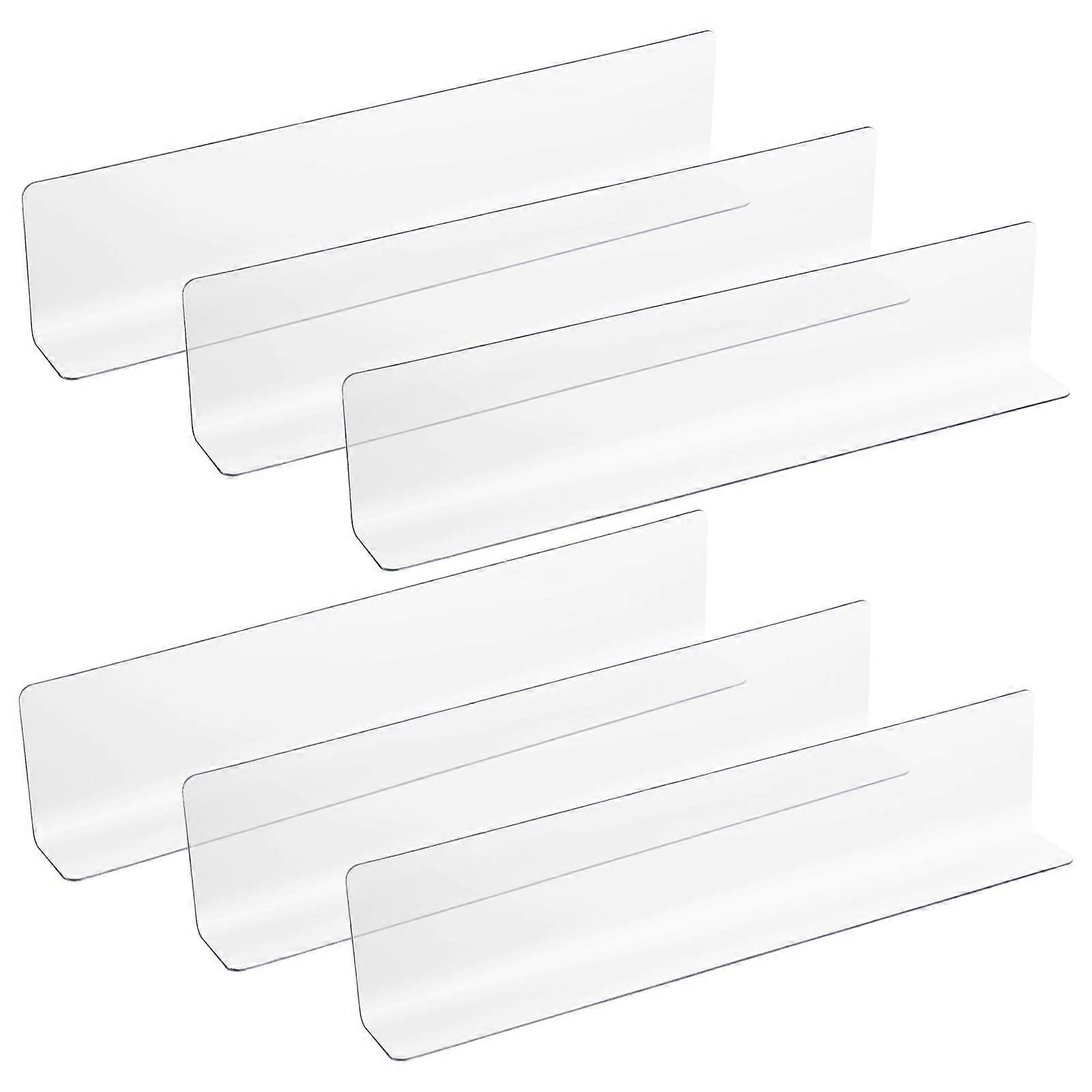 6pcs Transparent Shelf Dividers, Shaped Storage Blockers for Organizing Home and Supermarket Shelves, Easy to Use for Neat Arrangement