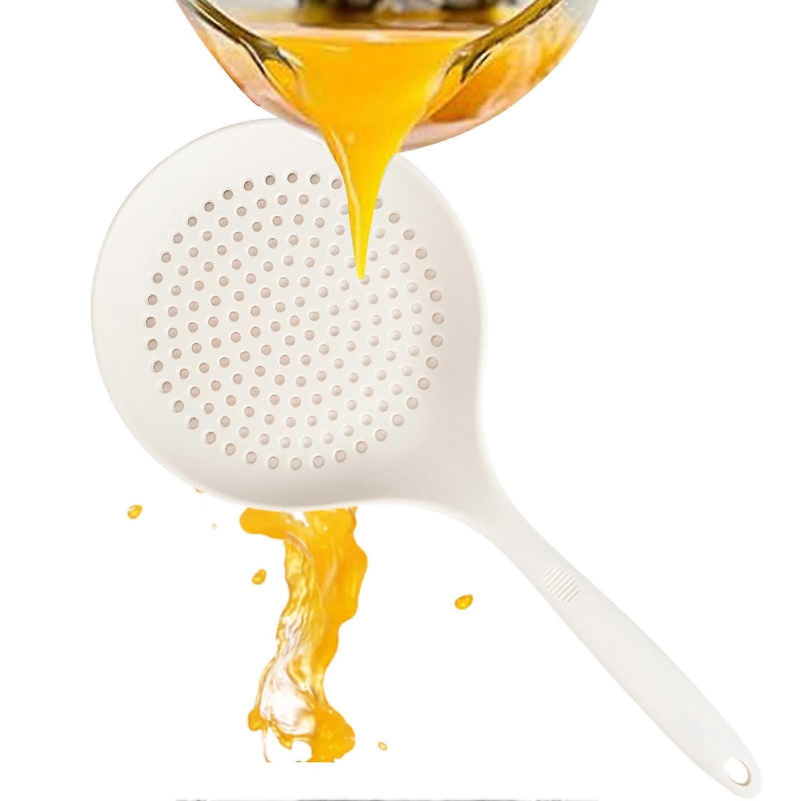 Noodle Skimmer Spoon, Long Handle, Silicone, Heatproof, Large Kitchen Spoon