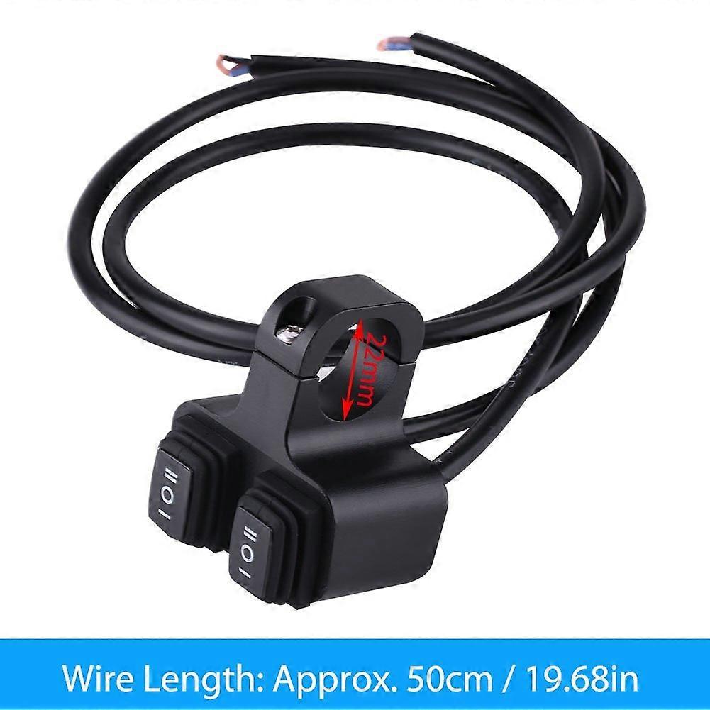 CNC Aluminum Alloy Motorcycle Handlebar Mount Headlight Spotlight 3 Way On/Off Dual Switch