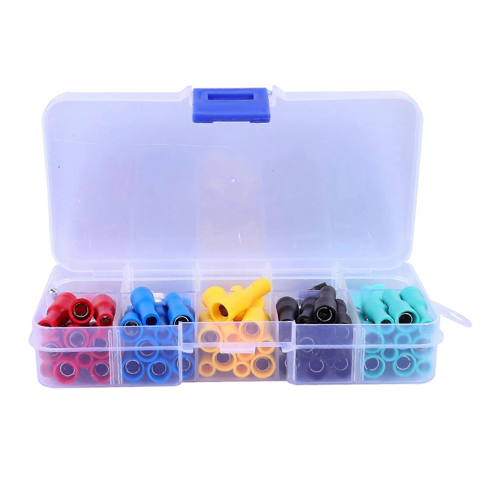 100pcs Copper Wire Connectors Male Female Crimp Terminal Blocks for Household Appliances Compact Design Easy to Use Prevents Wire Fraying Storage