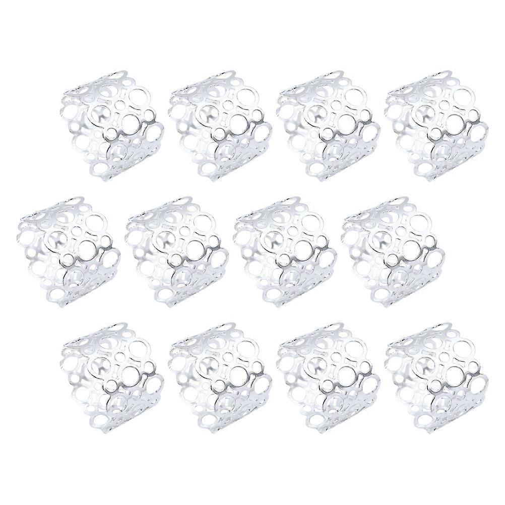 Ronds de serviette décoratifs Serviette de table Serviette de table Style élégant pour les banquets 12Pcs