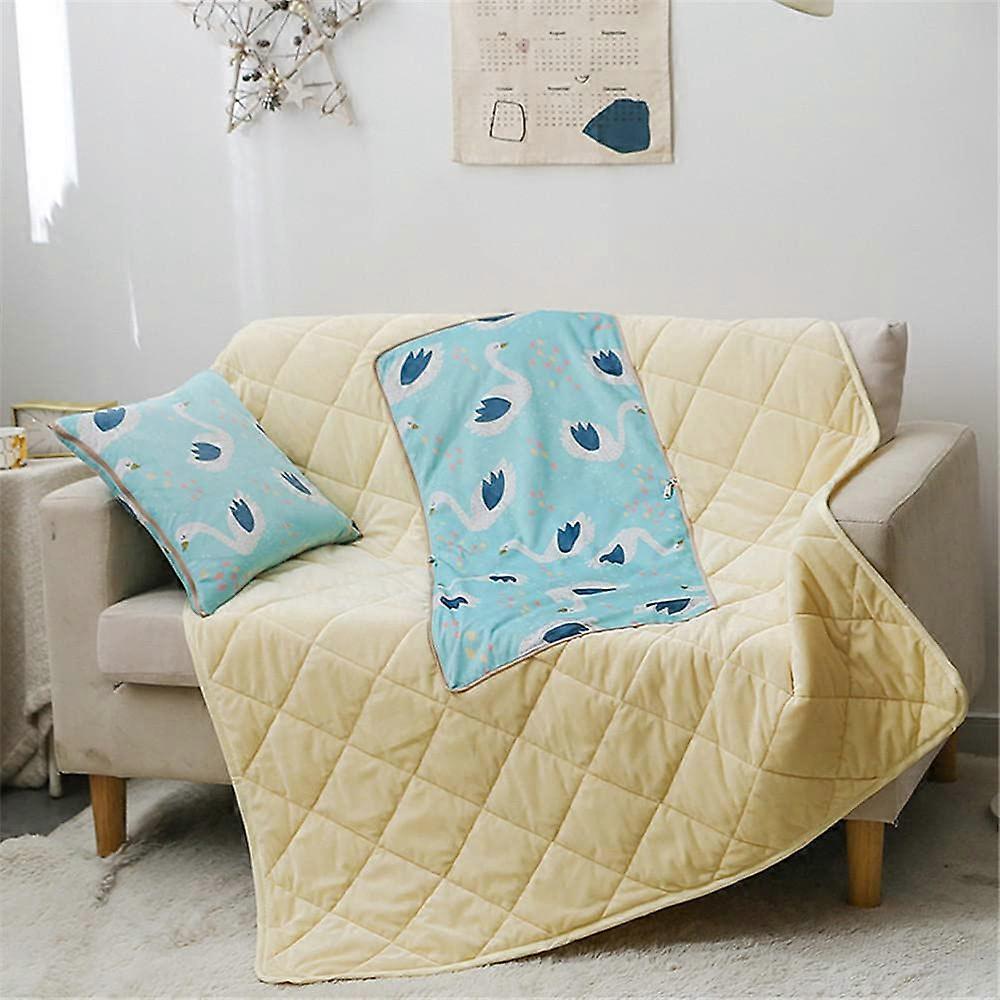 Cushion Blanket, 2in1 Travel Blanket, Pillow, Quilt, Multifunctional Pillow (White Duckling)