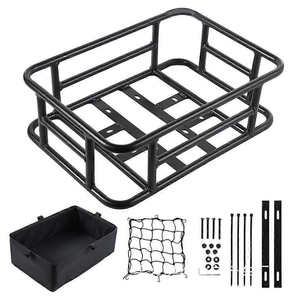 Versatile rear bicycle basket with large loading volume for ebikes, ideal for outdoor adventures and commuting.