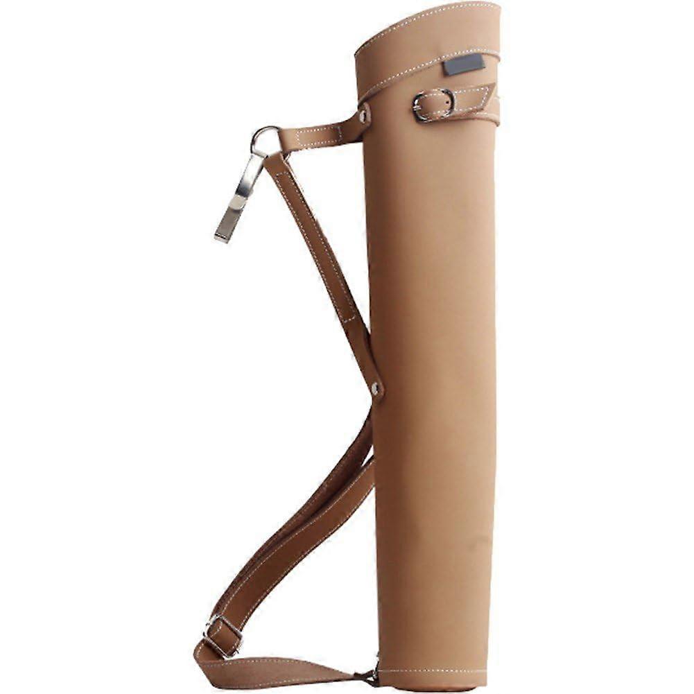 Leather Archery Quiver for 25 Arrows Adjustable Strap Belt Clip Brown