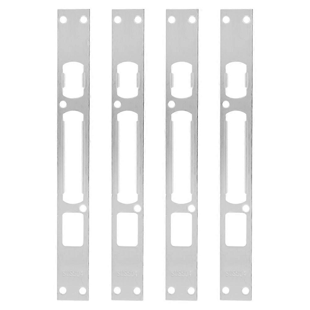 Door Striker Plate Large Door Strike Plate Commercial Use Metal Latch Plate Reinforcement 26.00X3.00X0.80CM 4Pcs