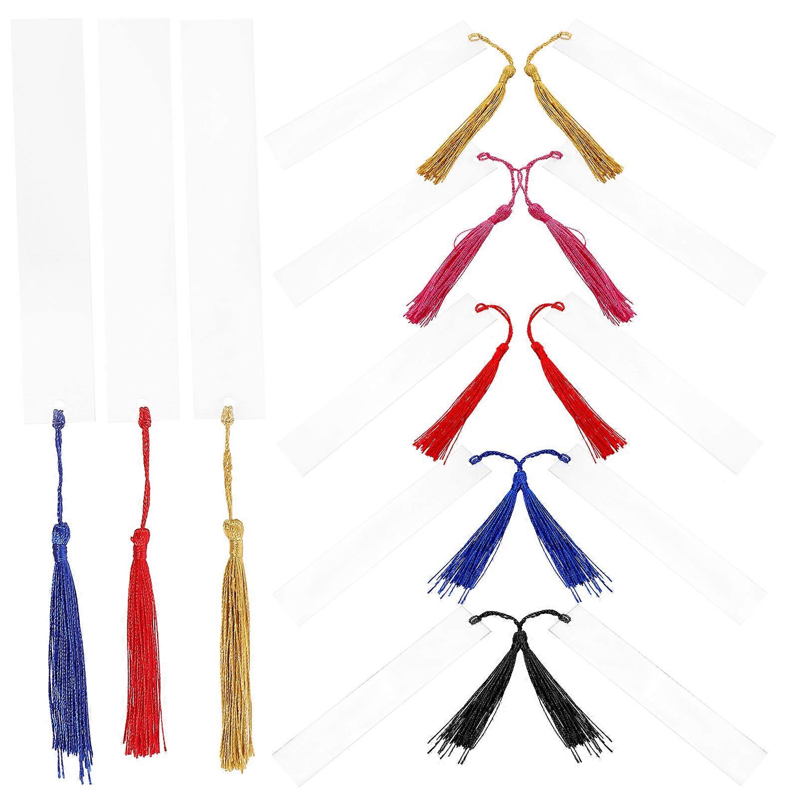 Acrylic Bookmarks With Tassels Diy Reading Marker For Students Daily Use 30Pcs