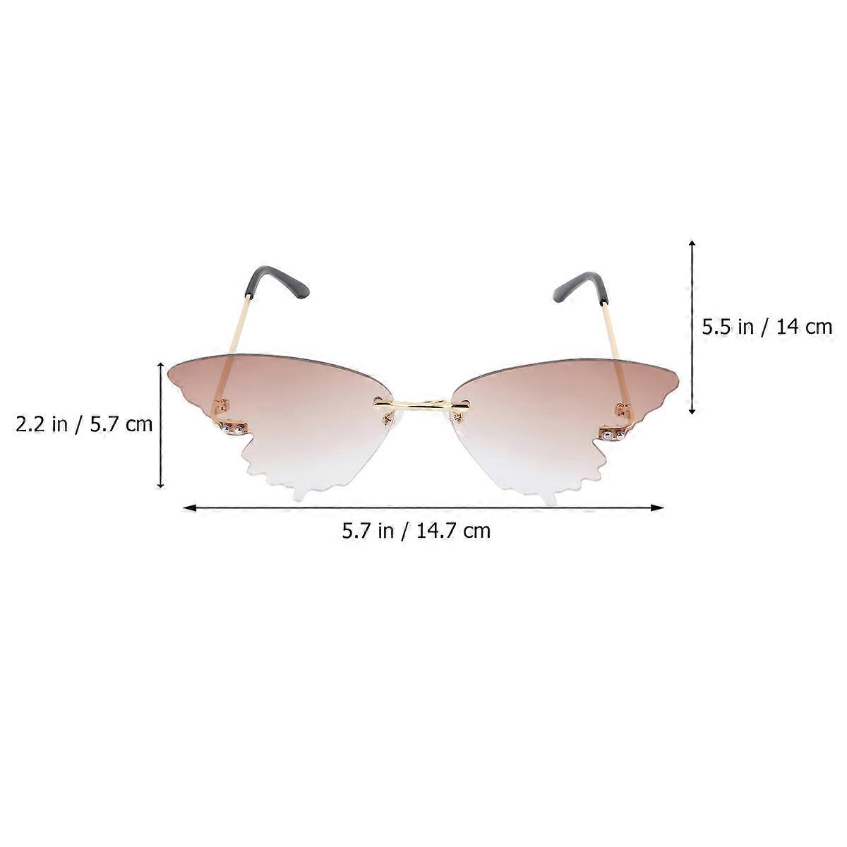 Childrens Sunglasses Lovely Pattern Gradient Tea Outdoor Travel Butterfly Streamlined Design Glasses for Kids 1Set