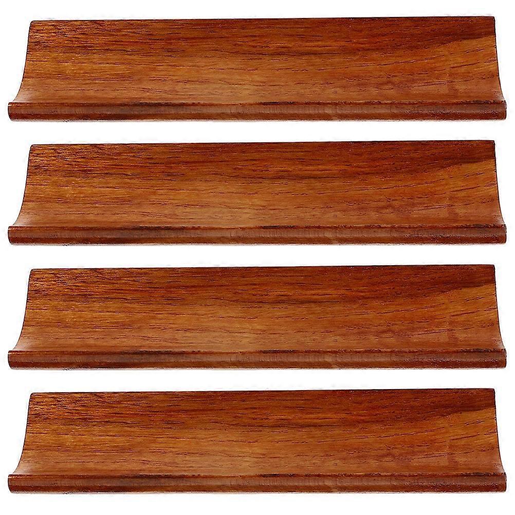 Rectangular Sushi Plates Food Display Tray For Special Parties Light Brown 4Pcs