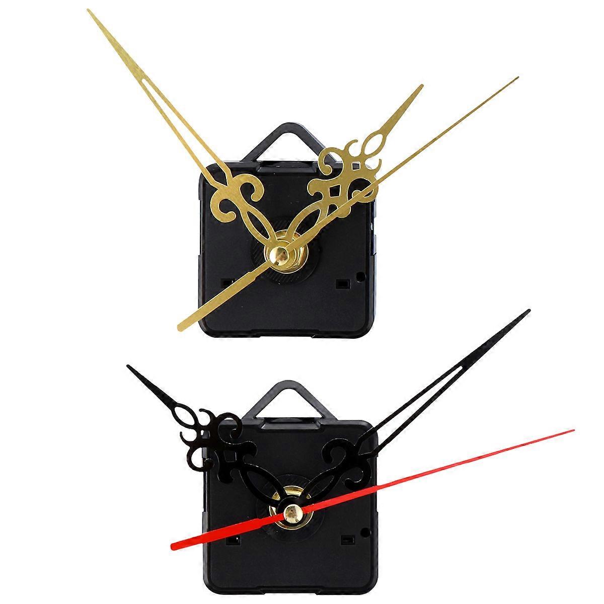 Black Quartz Clock Movements Mechanism Precise Timekeeping For Clocks 2Pcs