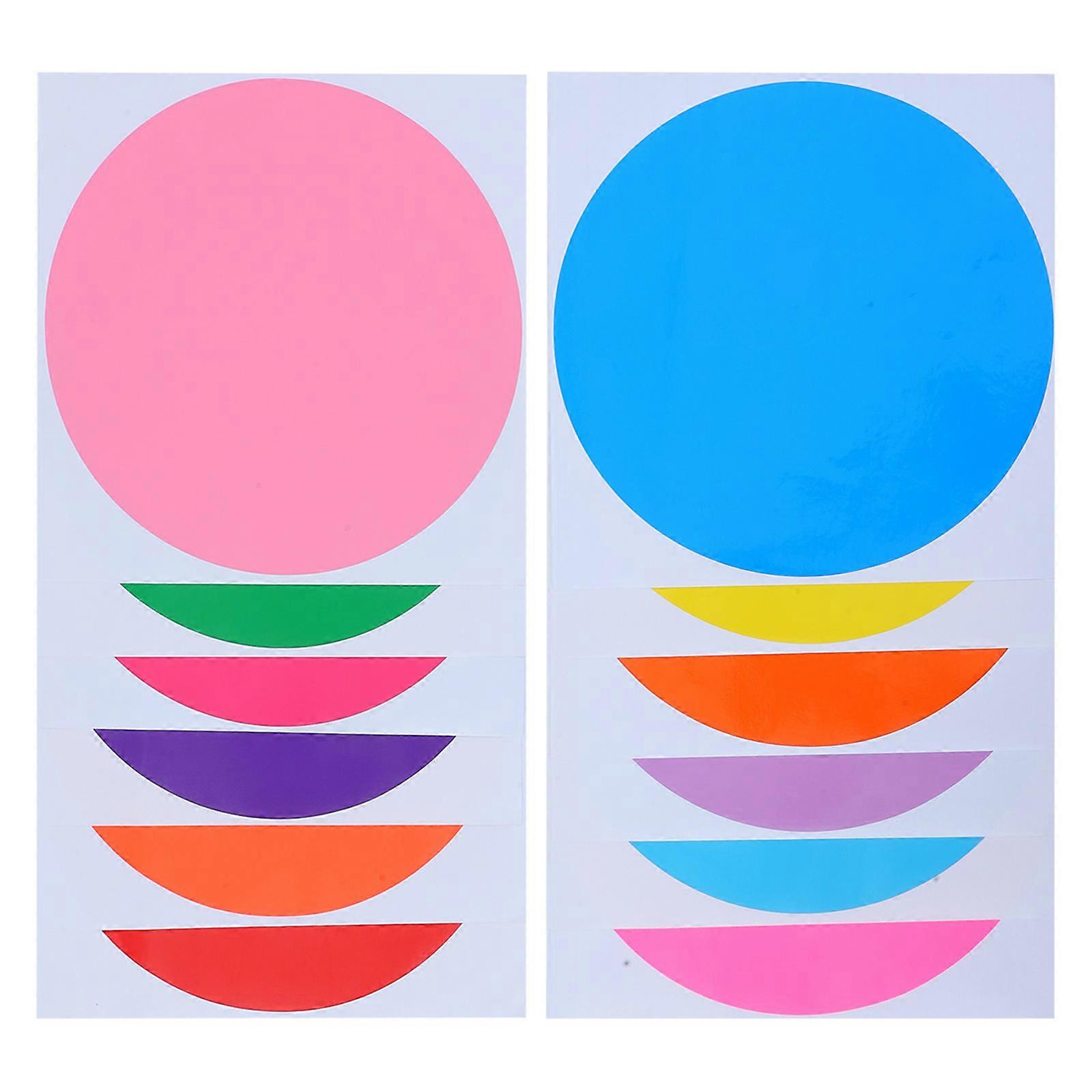 Dry Erase Dots Self-Adhesive Stickers for Classroom Tables Assorted Color 30cm Diameter Designated Seating Areas 12 Sheets