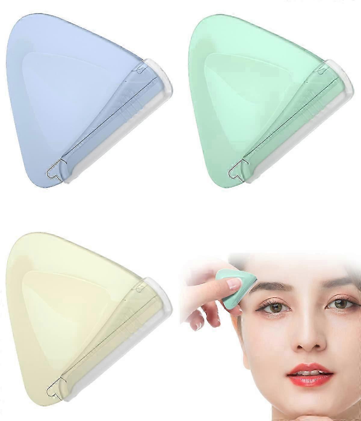 Portable Eyebrow Razor, Triangle Dermaplaning Razor for Women with Precision Cover, Face Razors for Beginners and Beauty Experts