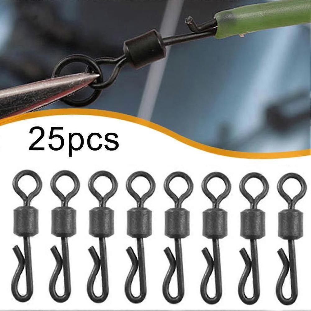CHOSUR 25Pcs Q-shaped Change Swivels 8# Durable Portable for Carp Fishing