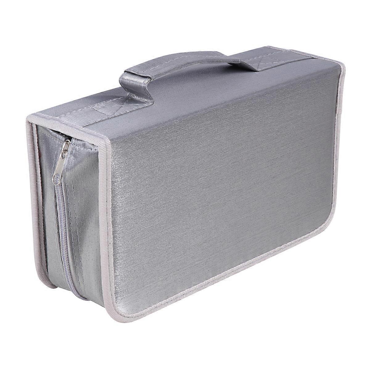 Flap Discs Storage Bag Mercerized Cloth Large Capacity Handheld Cd Bag Grey 28.5x16x9.5cm 1Pcs