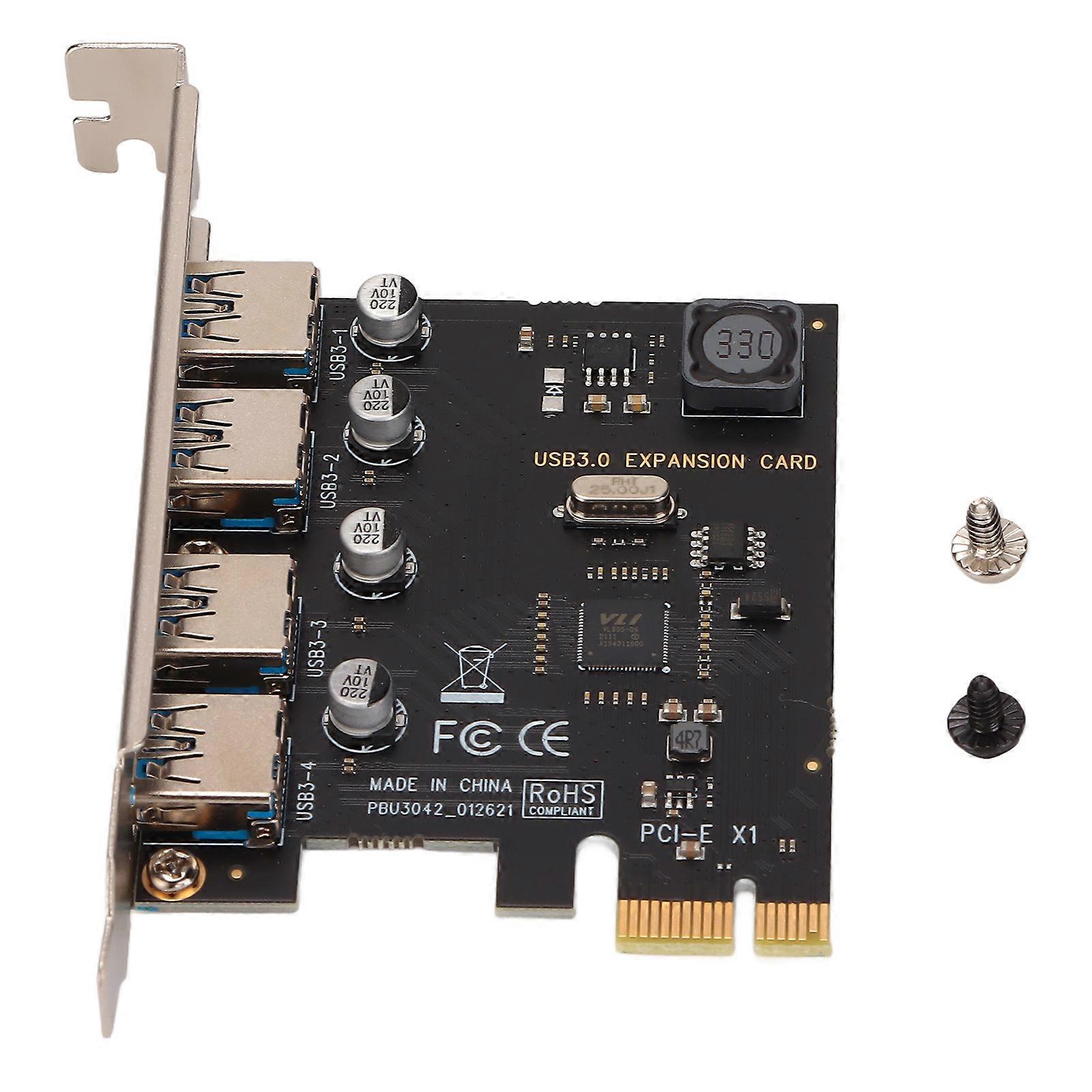 PCI E to USB 3.0 Expansion Card 4 Ports 5Gbps High Speed Free Transmission USB 3.0 Expansion Card