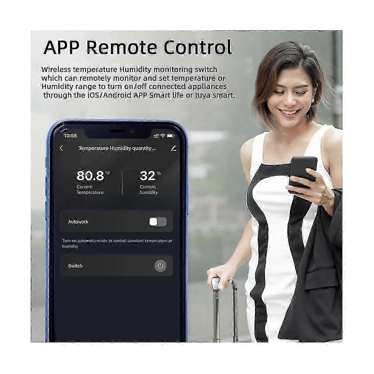 Tuya Smart Wifi Switch 3000w 16a Wireless Thermostat Temperature And Humidity Monitoring With Energ