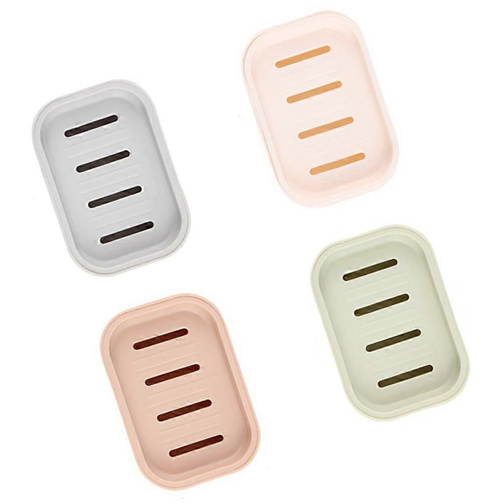 Plastic Soap Holder Square Shape Simple Design For Home Bathroom Toilet 4Pcs