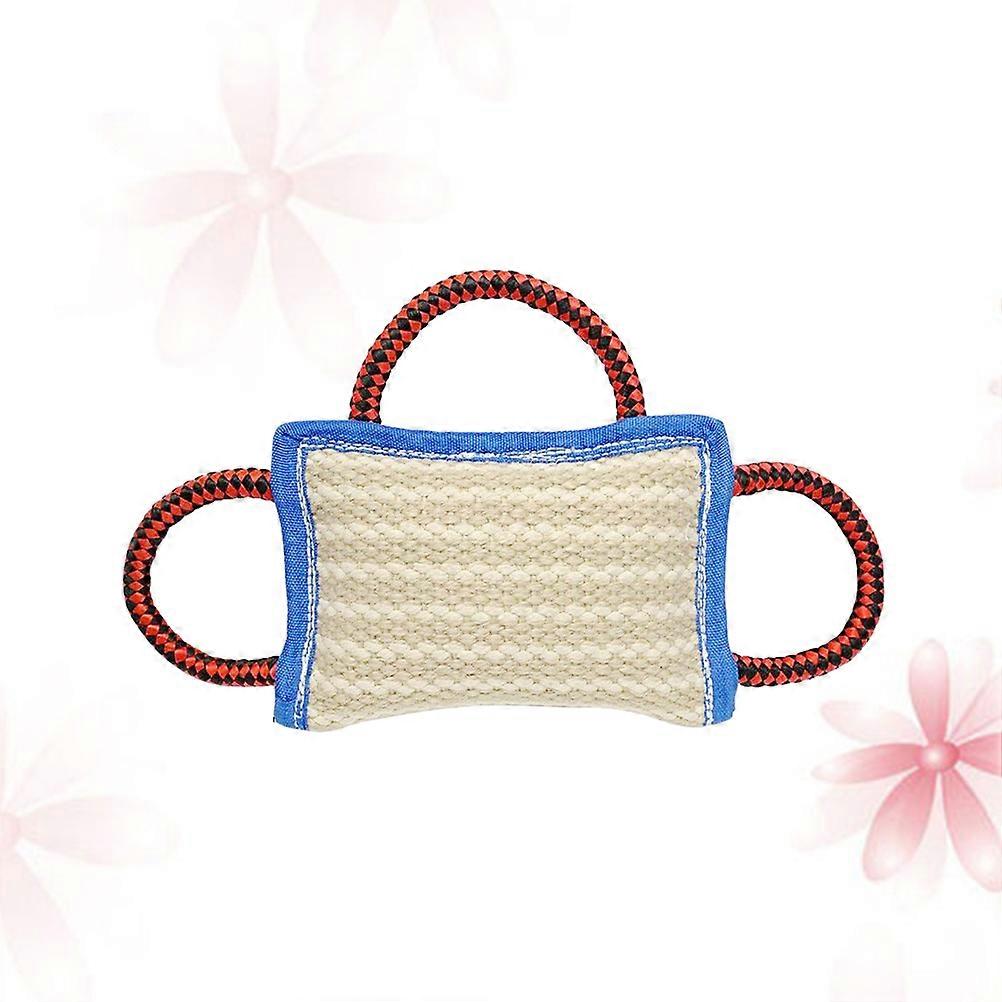 Jute Dog Bite Pillow with Handles – Durable Chew Toy for Puppies and Dogs Training Mouth Bite Catching