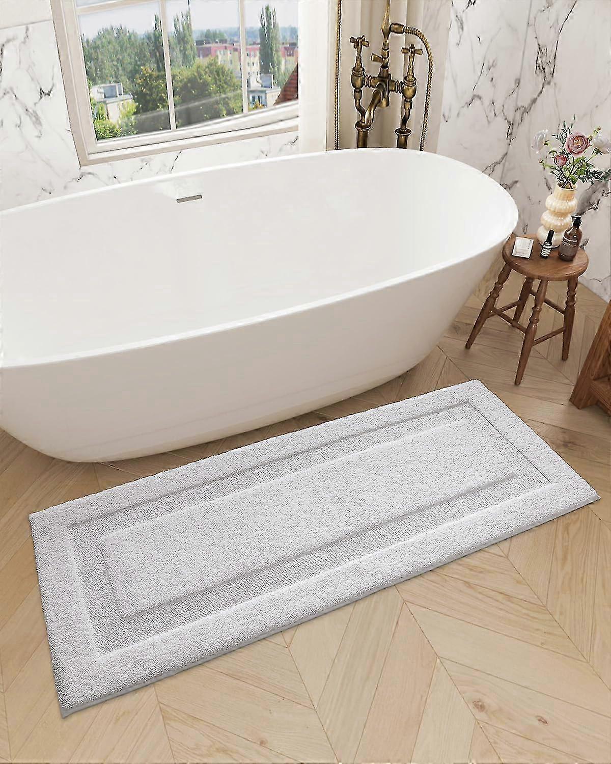 バスタブバスルームフロア用大型ソフト吸収性マイクロファイバーウォッシャブル滑り止めバスマット 24x60