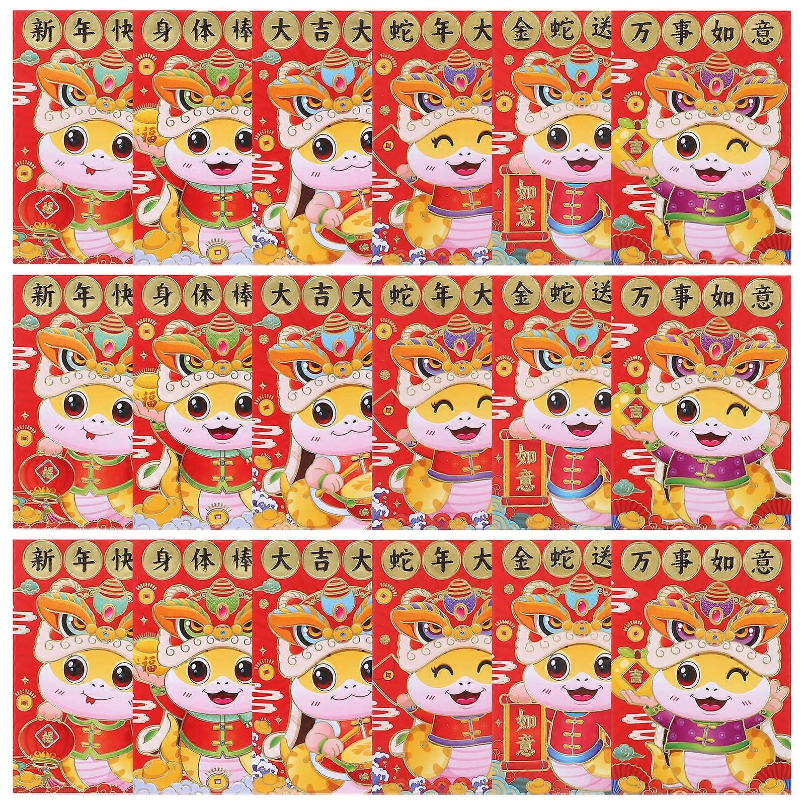 Lunar New Year Red Envelopes Decorative Red Packets 60Pcs Family Celebrations Rectangular Shape