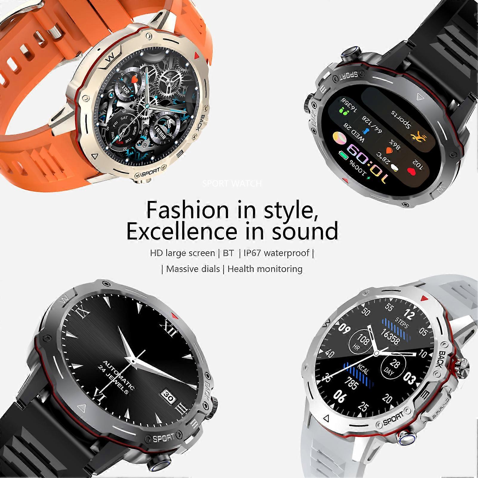 Smart Watch 1.39inch Round Screen SmartWatch for Android iOS Phones Health Monitoring Intelligent Reminder Exercise Records